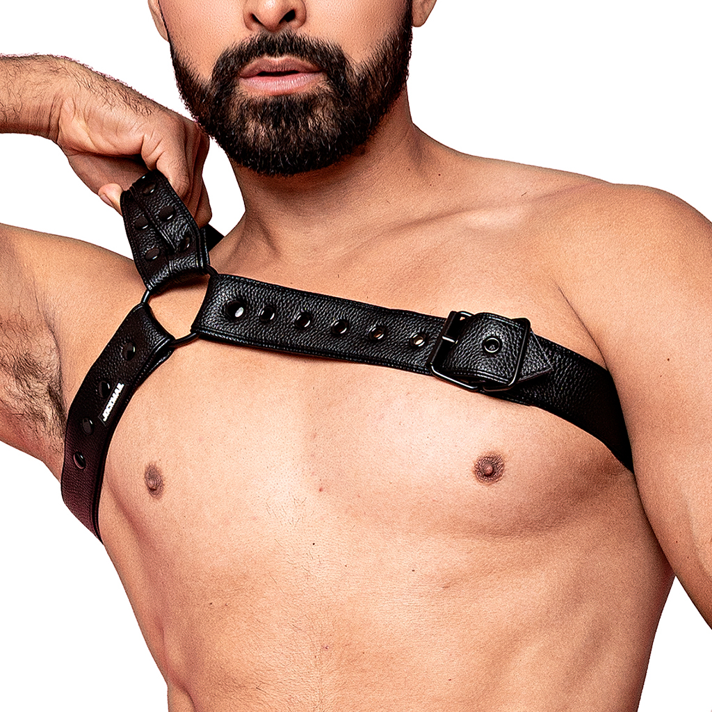 Arnés Jockmail Piel Ajustable Negro (Incluye solo arnés)