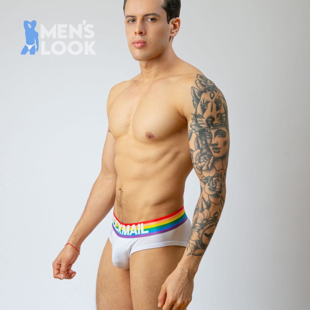 Brief Jockmail Pride Blanco
