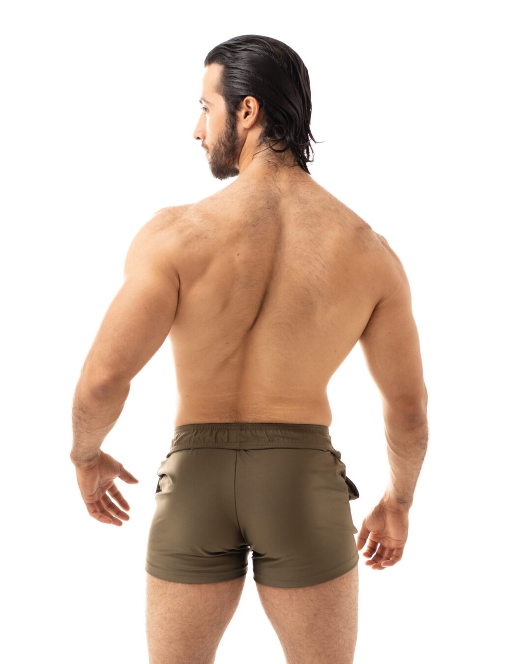 Short Men's Look Sport Licra Verde Militar - Image 3
