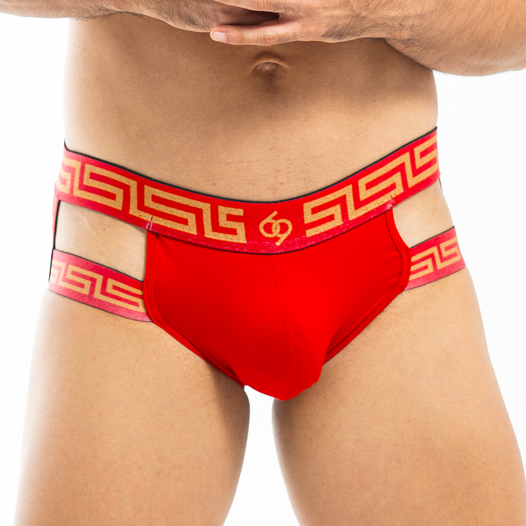 Suspensorio Sixty Nine Grecas Rojo