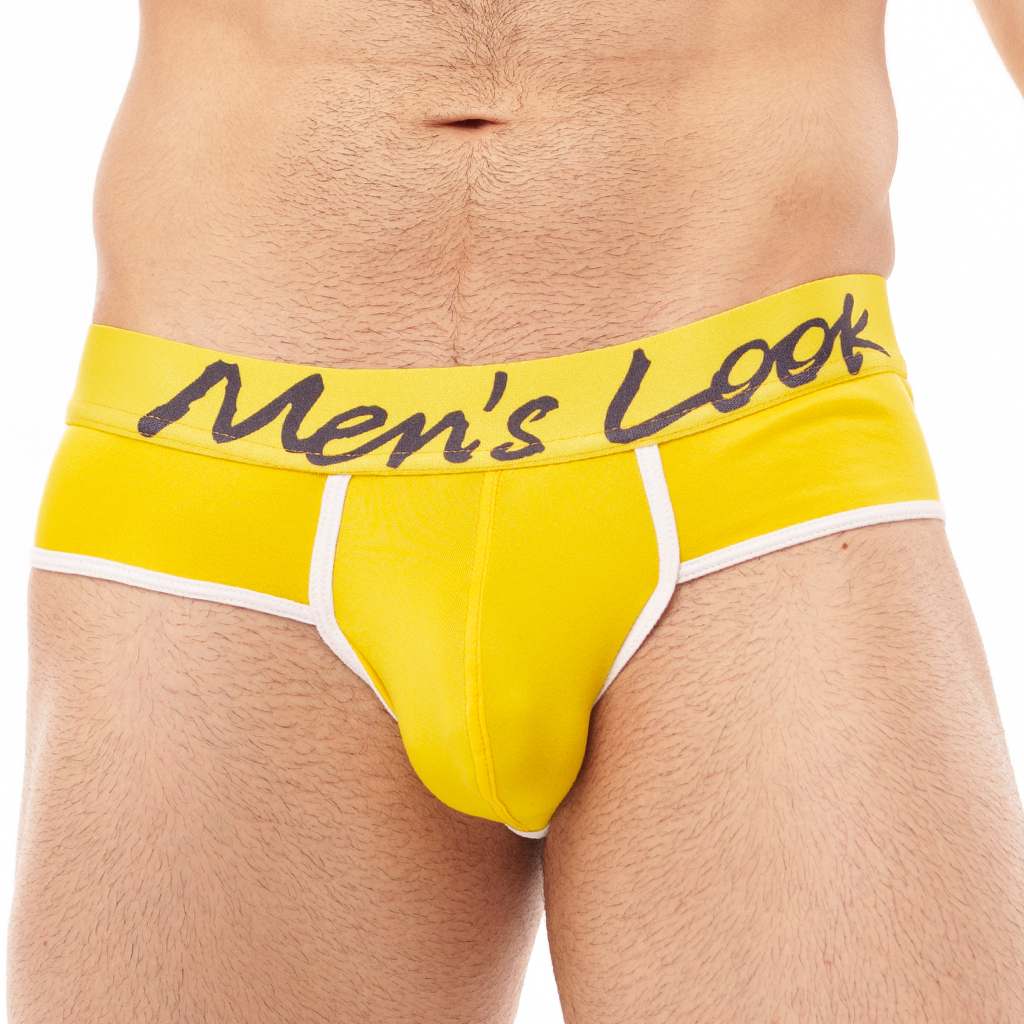 Brief Mens Look Liso Amarillo