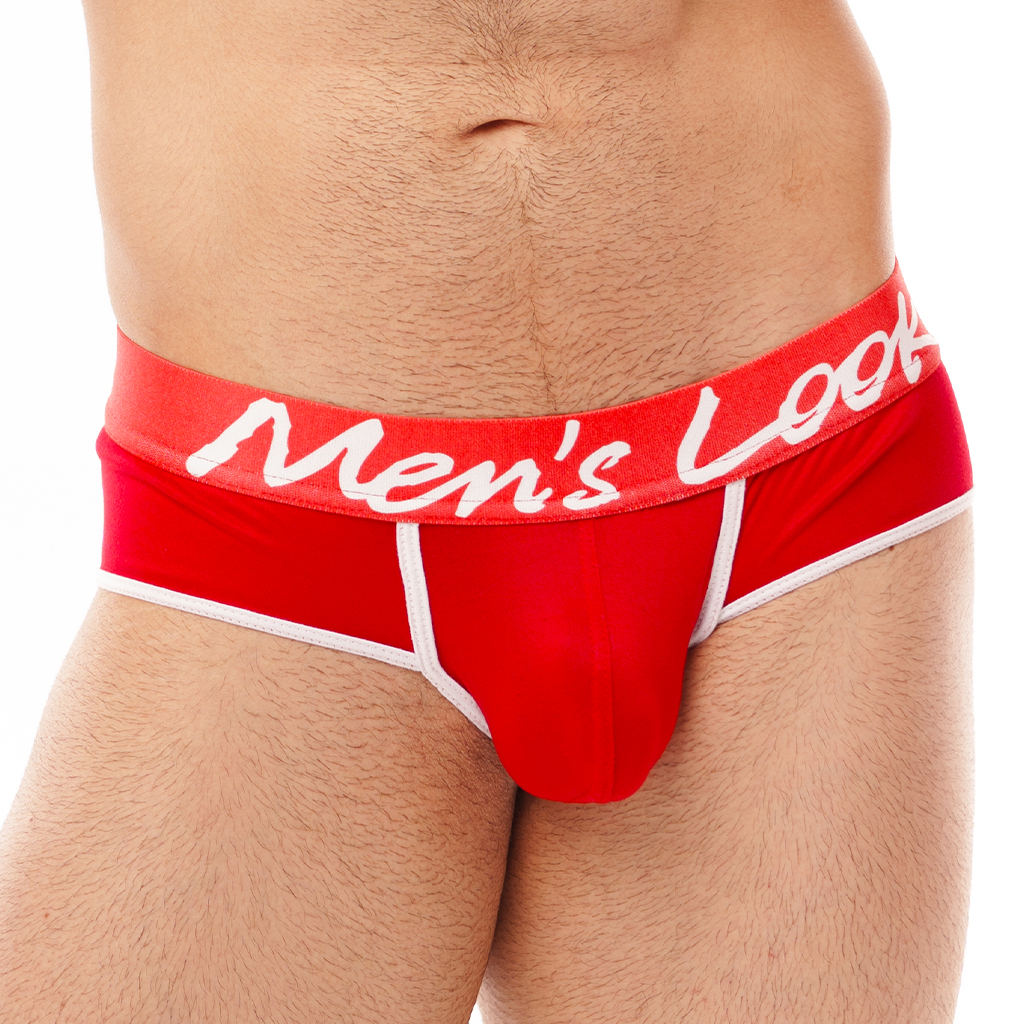 Brief Mens Look Liso Rojo