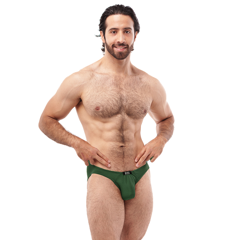 Bikini Mens Look Frente Tanga Verde Botella