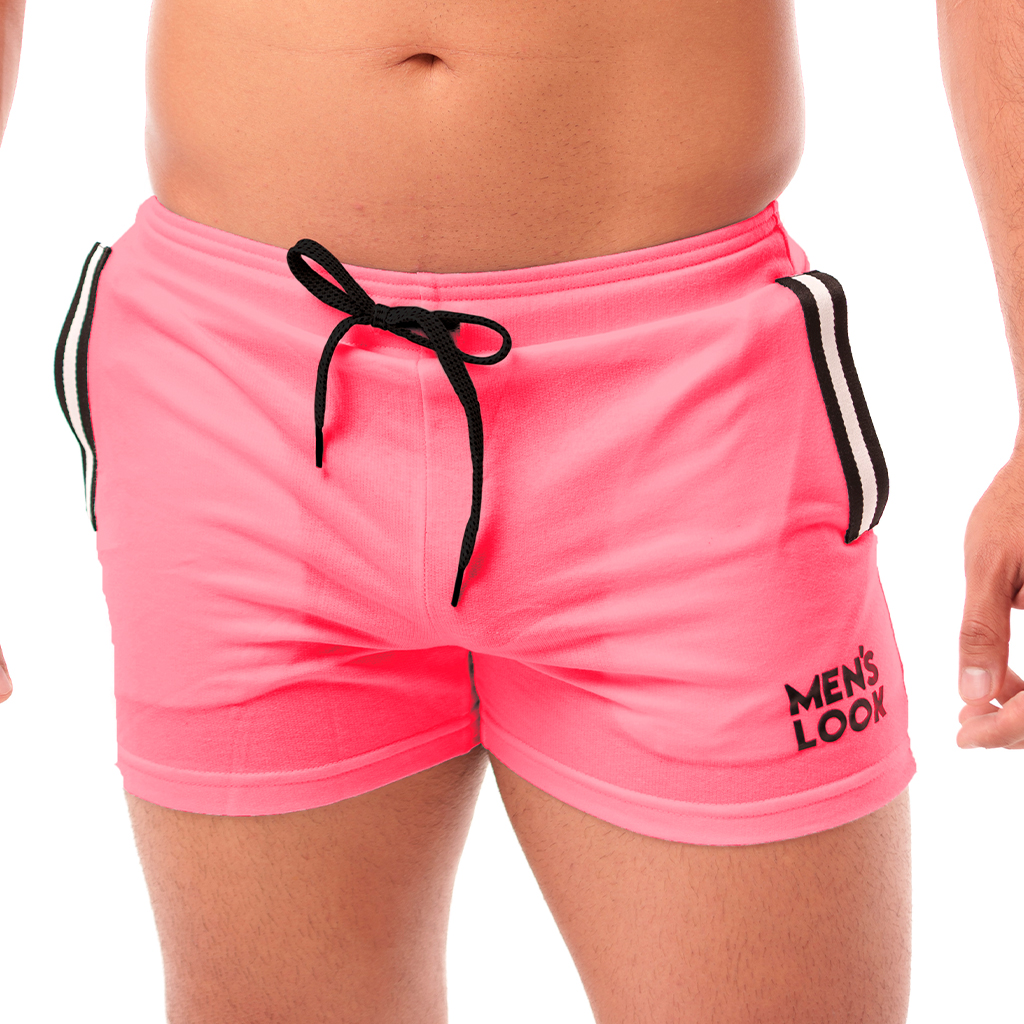 Short Mens Look Corto Neon Rosa