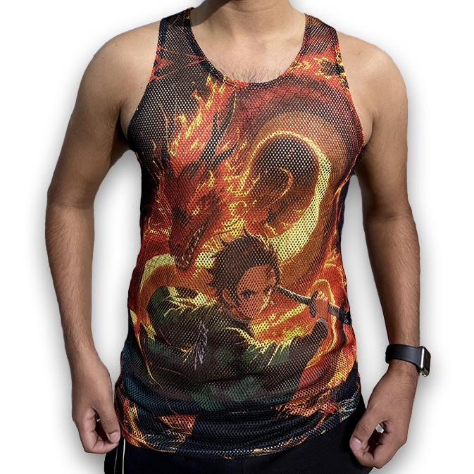 Playera Funtasy  Demon Slayer Tela Red