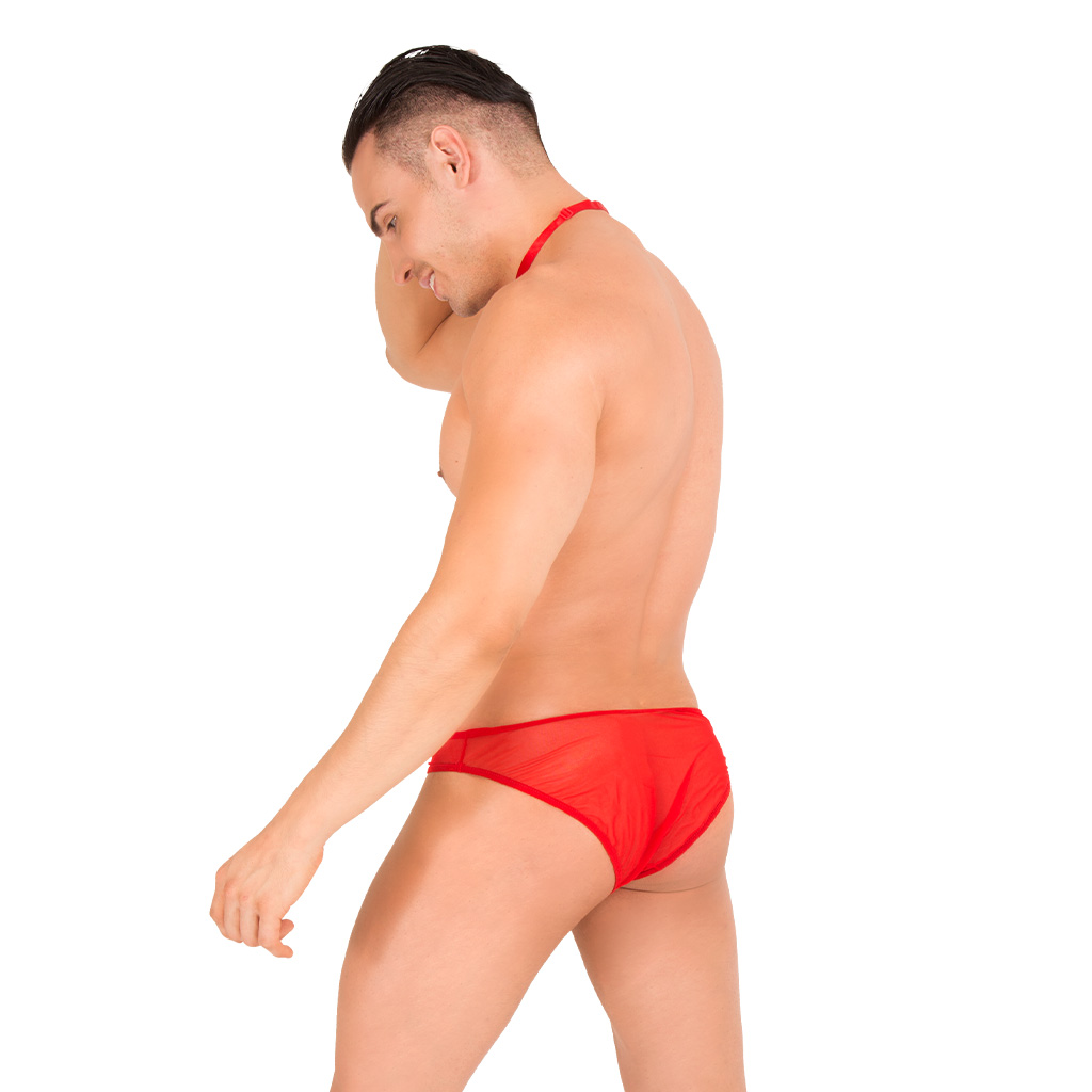 Bikini Lenceria Mesh Rojo (Unitalla)