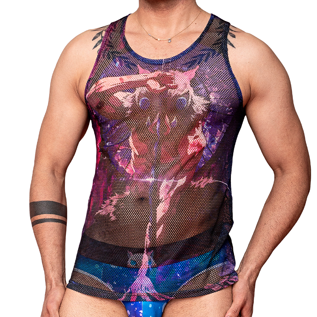 Playera Tela Red Demon Slayer Inosuke