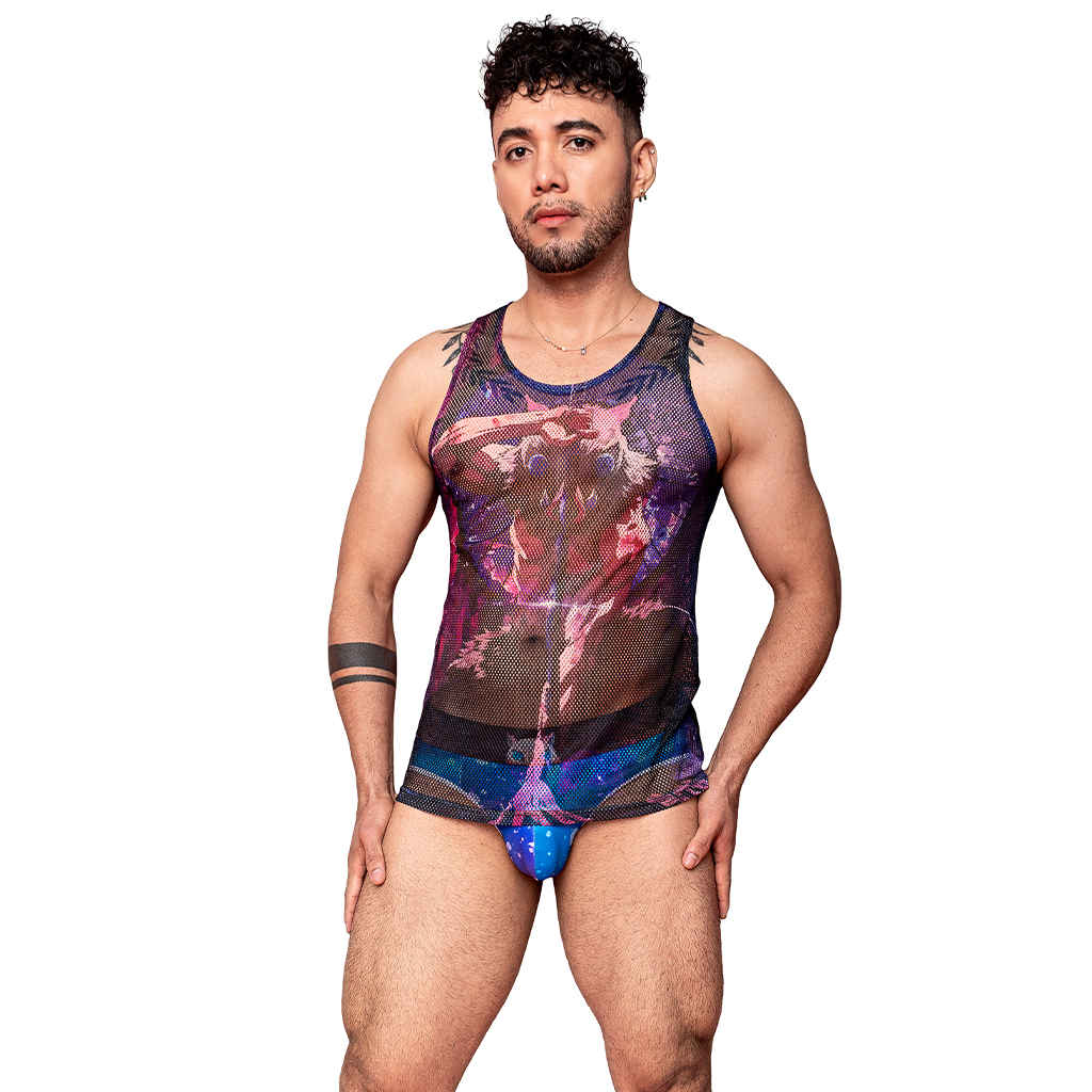 Playera Tela Red Demon Slayer Inosuke