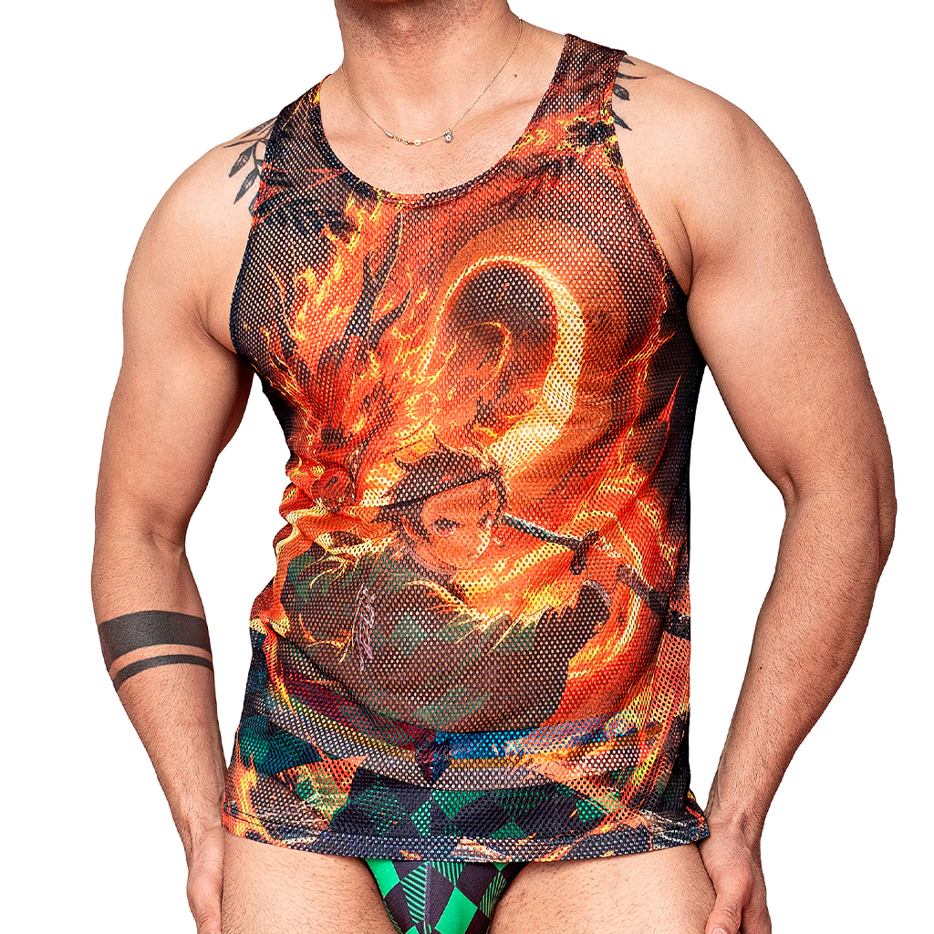 Playera Tela Red Demon Slayer Tanjiro