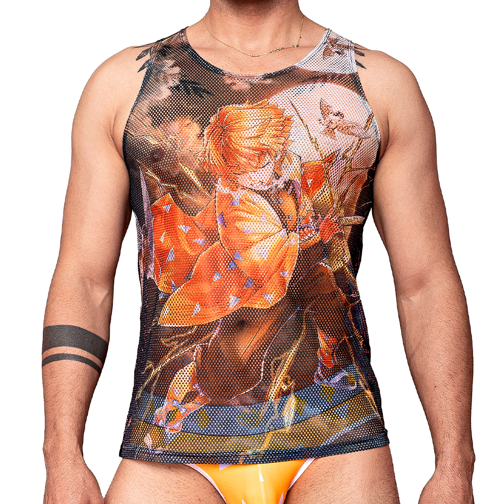 Playera Tela Red Demon Slayer Zenitsu