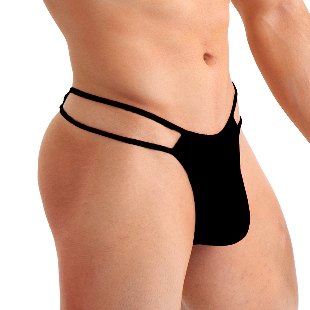 Tanga Lenceria Double Line Negra (Unitalla)