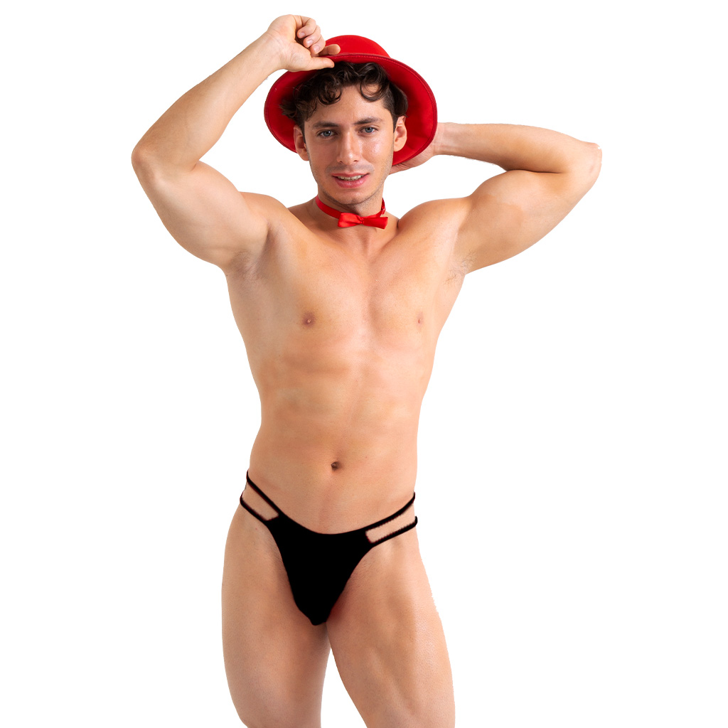 Tanga Lenceria Double Line Negra (Unitalla) - Image 3