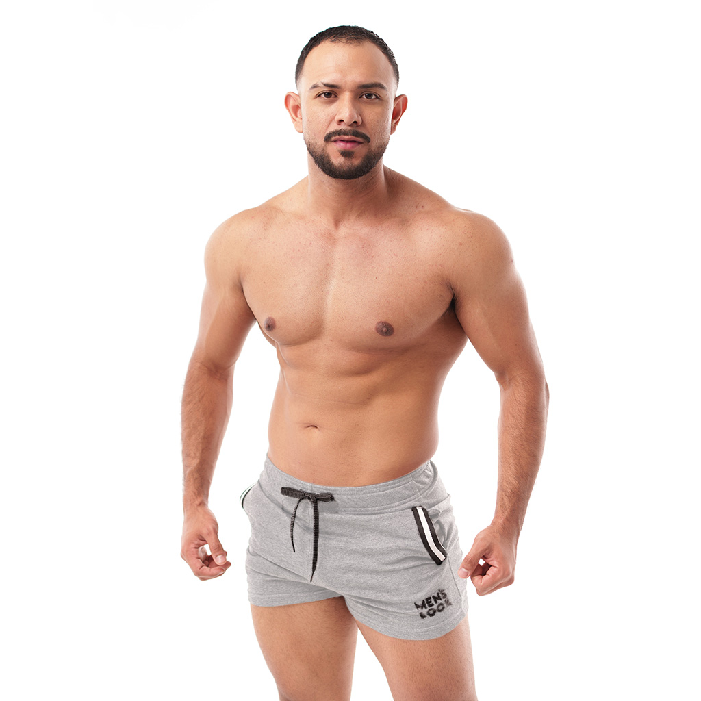 Short Mens Look Corto Gris Silver