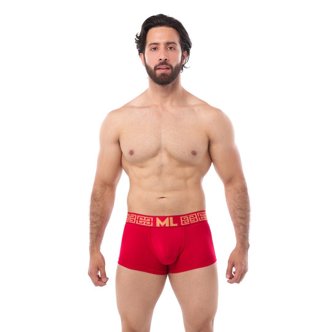 Boxer Mens Look Grecas Rojo