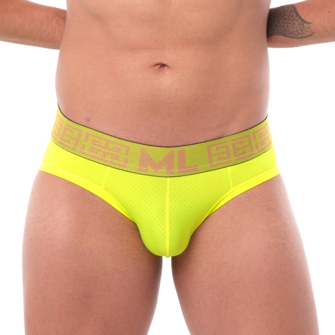 Brief Mens Look Grecas Verde Neón