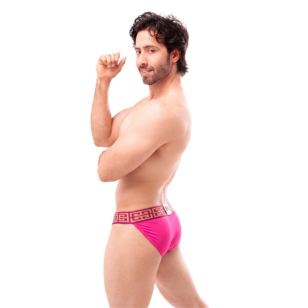 Brief Bikini Mens Look Grecas Rosa - Image 3