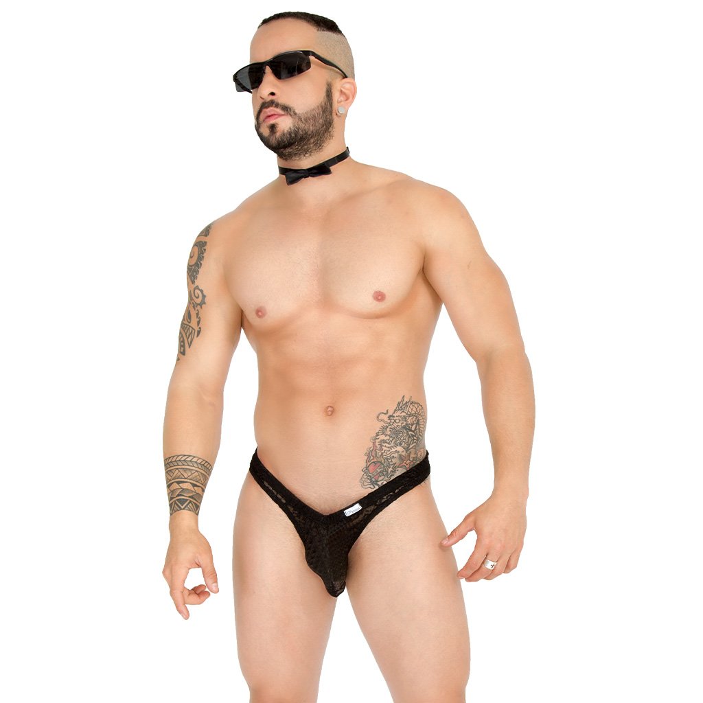 Tanga Lenceria Encaje Negro